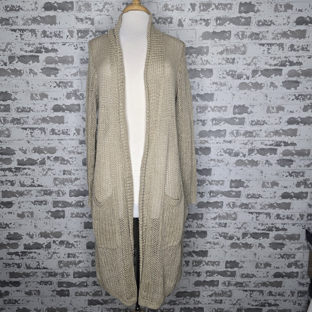 Polo Ralph Lauren Cardigan Jacket Womens Sz S Flax Fishnet Waterfall Long Sleeve